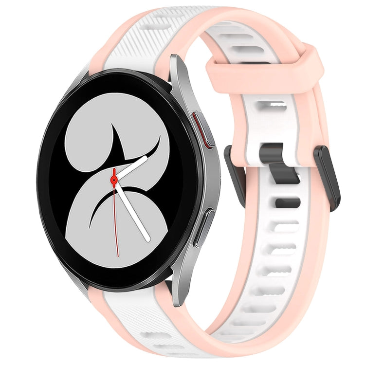 20mm Two Color Textured Silicone Watch Band, For Samsung Galaxy Watch 4 40mm, For Samsung  Galaxy Watch 4 Classic 46mm