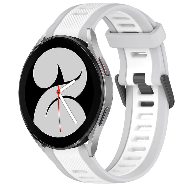 20mm Two Color Textured Silicone Watch Band, For Samsung Galaxy Watch 4 40mm, For Samsung  Galaxy Watch 4 Classic 46mm