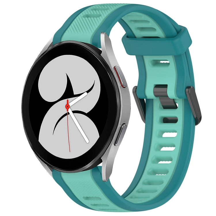 20mm Two Color Textured Silicone Watch Band, For Samsung Galaxy Watch 4 40mm, For Samsung  Galaxy Watch 4 Classic 46mm