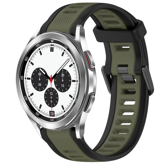 20mm Two Color Textured Silicone Watch Band, For Samsung  Galaxy Watch 4 Classic 42mm, For Samsung Galaxy Watch Active 2 44mm