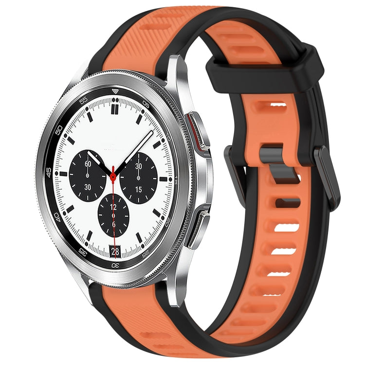 20mm Two Color Textured Silicone Watch Band, For Samsung  Galaxy Watch 4 Classic 42mm, For Samsung Galaxy Watch Active 2 44mm