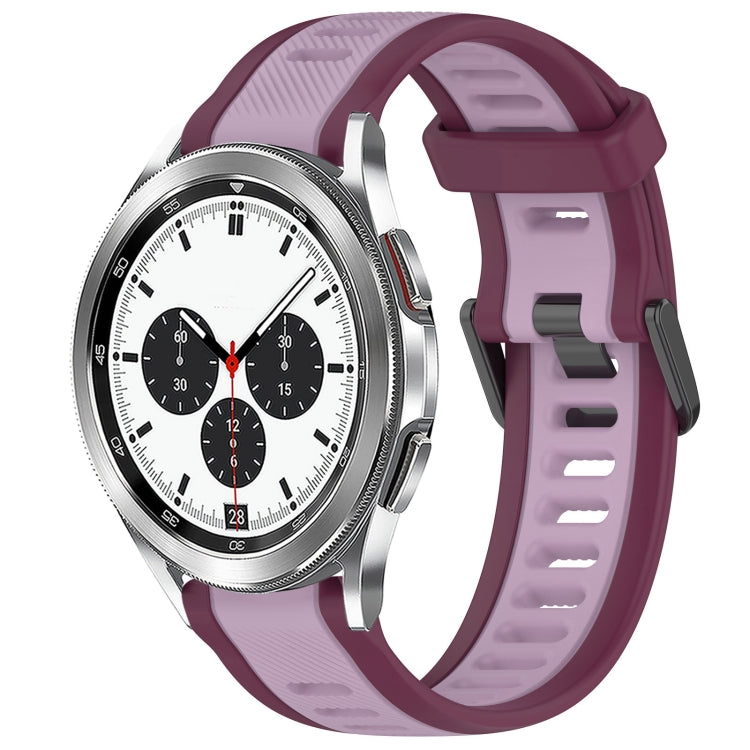 20mm Two Color Textured Silicone Watch Band, For Samsung  Galaxy Watch 4 Classic 42mm, For Samsung Galaxy Watch Active 2 44mm