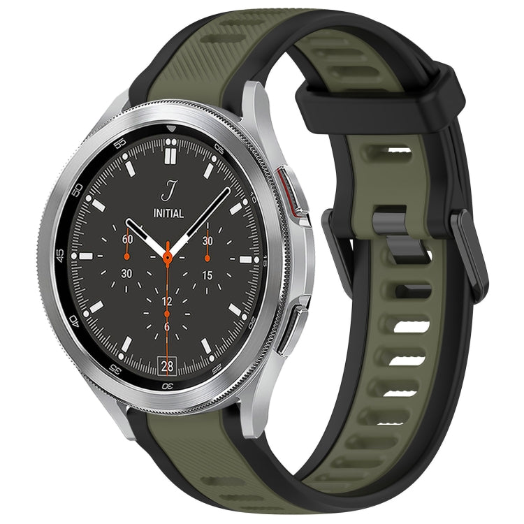 20mm Two Color Textured Silicone Watch Band, For Samsung Galaxy Watch 4 40mm, For Samsung  Galaxy Watch 4 Classic 46mm