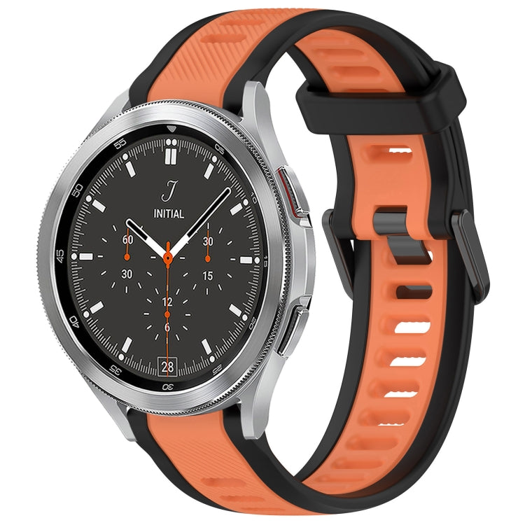 20mm Two Color Textured Silicone Watch Band, For Samsung Galaxy Watch 4 40mm, For Samsung  Galaxy Watch 4 Classic 46mm