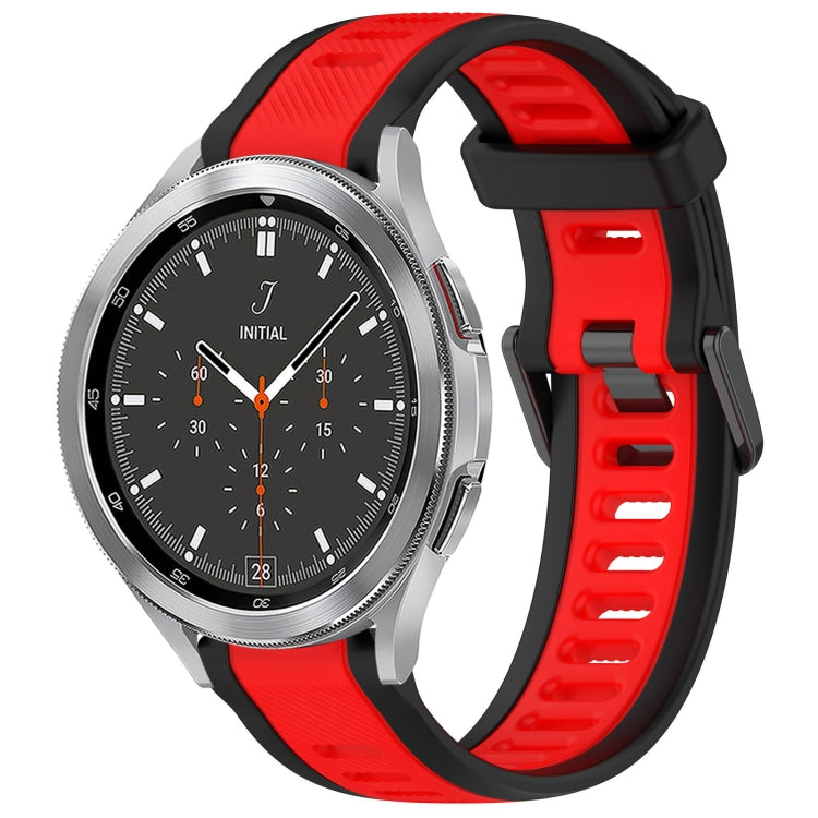 20mm Two Color Textured Silicone Watch Band, For Samsung Galaxy Watch 4 40mm, For Samsung  Galaxy Watch 4 Classic 46mm