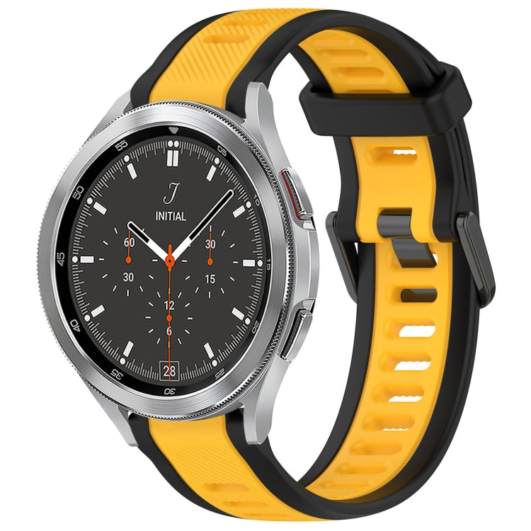 20mm Two Color Textured Silicone Watch Band, For Samsung Galaxy Watch 4 40mm, For Samsung  Galaxy Watch 4 Classic 46mm