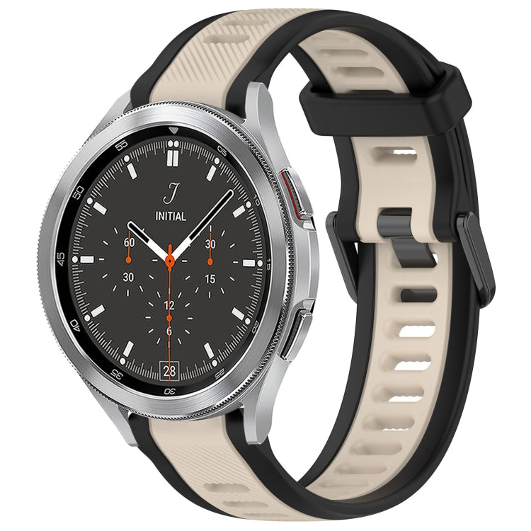 20mm Two Color Textured Silicone Watch Band, For Samsung Galaxy Watch 4 40mm, For Samsung  Galaxy Watch 4 Classic 46mm