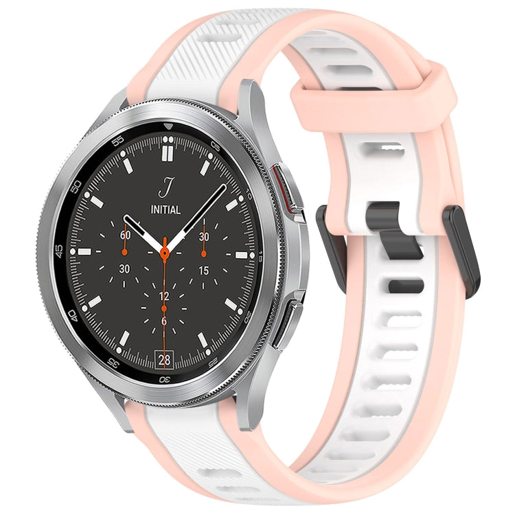 20mm Two Color Textured Silicone Watch Band, For Samsung Galaxy Watch 4 40mm, For Samsung  Galaxy Watch 4 Classic 46mm