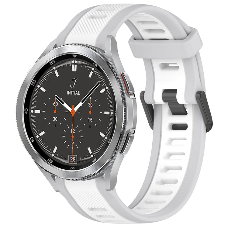 20mm Two Color Textured Silicone Watch Band, For Samsung Galaxy Watch 4 40mm, For Samsung  Galaxy Watch 4 Classic 46mm