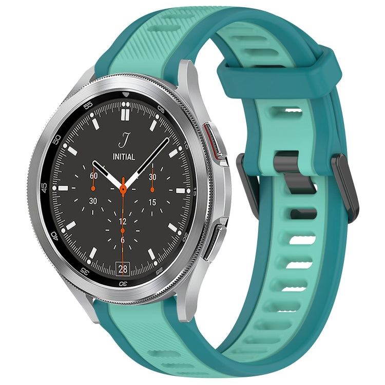 20mm Two Color Textured Silicone Watch Band, For Samsung Galaxy Watch 4 40mm, For Samsung  Galaxy Watch 4 Classic 46mm