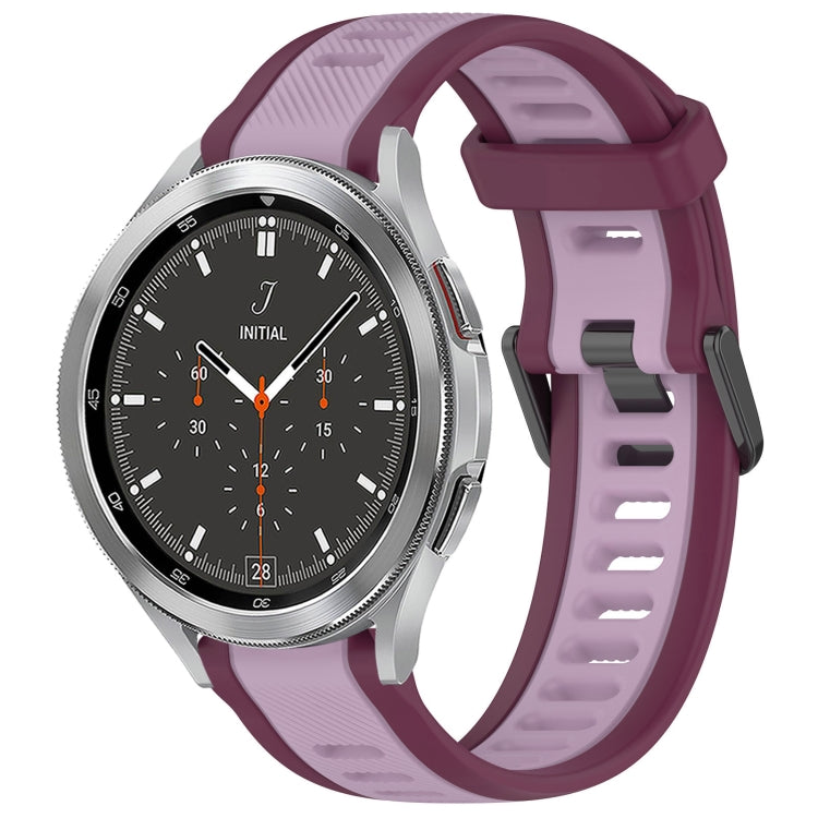 20mm Two Color Textured Silicone Watch Band, For Samsung Galaxy Watch 4 40mm, For Samsung  Galaxy Watch 4 Classic 46mm