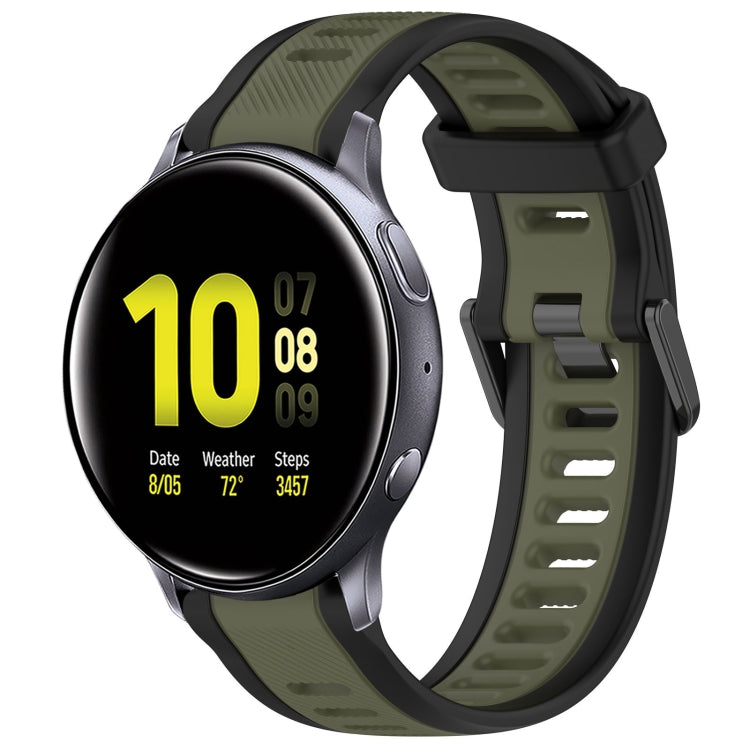 20mm Two Color Textured Silicone Watch Band, For Samsung  Galaxy Watch 4 Classic 42mm, For Samsung Galaxy Watch Active 2 44mm