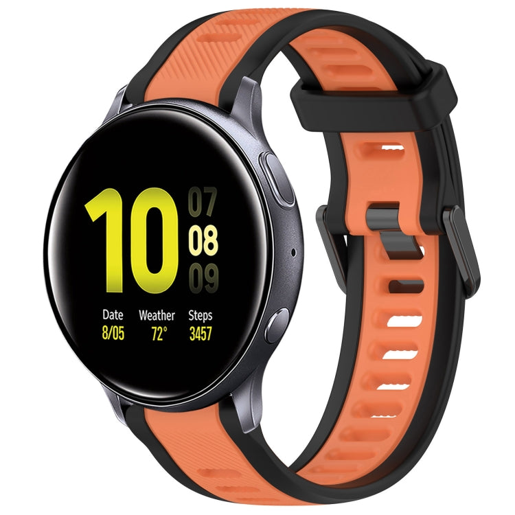 20mm Two Color Textured Silicone Watch Band, For Samsung  Galaxy Watch 4 Classic 42mm, For Samsung Galaxy Watch Active 2 44mm
