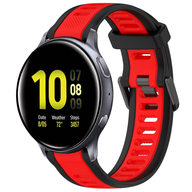 20mm Two Color Textured Silicone Watch Band, For Samsung  Galaxy Watch 4 Classic 42mm, For Samsung Galaxy Watch Active 2 44mm