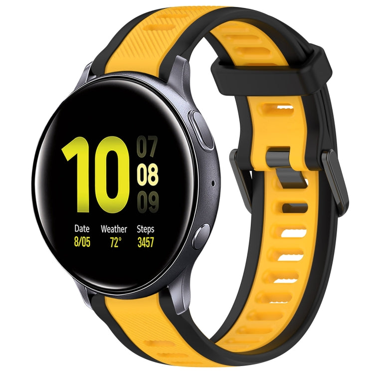 20mm Two Color Textured Silicone Watch Band, For Samsung  Galaxy Watch 4 Classic 42mm, For Samsung Galaxy Watch Active 2 44mm