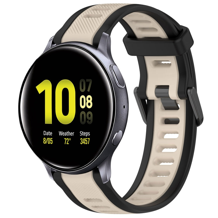 20mm Two Color Textured Silicone Watch Band, For Samsung  Galaxy Watch 4 Classic 42mm, For Samsung Galaxy Watch Active 2 44mm