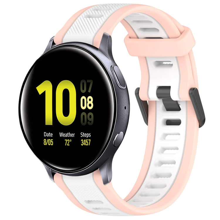 20mm Two Color Textured Silicone Watch Band, For Samsung  Galaxy Watch 4 Classic 42mm, For Samsung Galaxy Watch Active 2 44mm