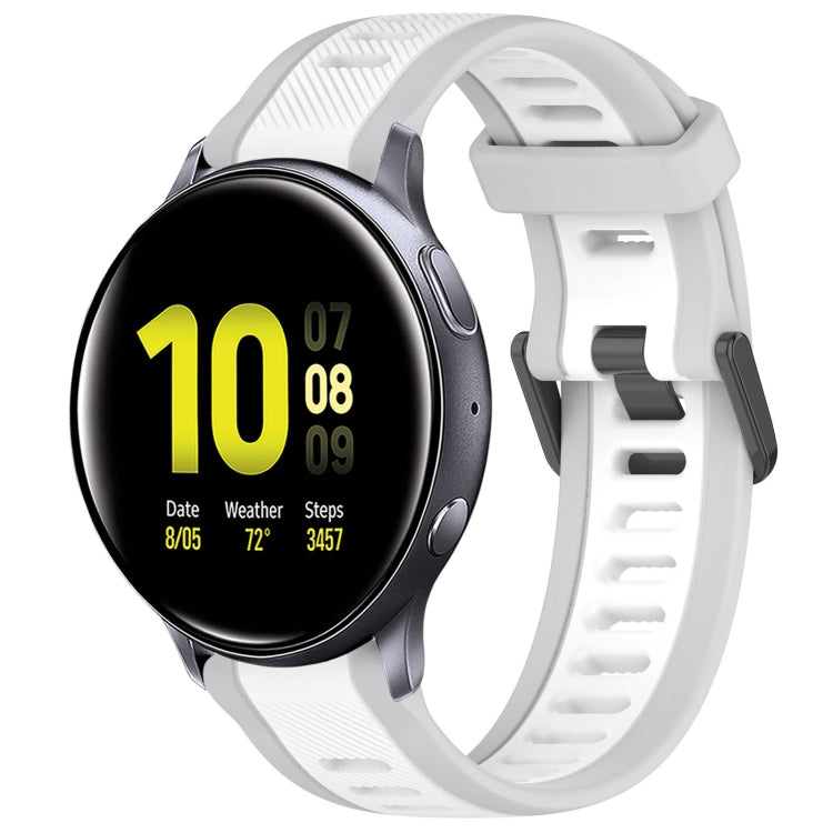 20mm Two Color Textured Silicone Watch Band, For Samsung  Galaxy Watch 4 Classic 42mm, For Samsung Galaxy Watch Active 2 44mm