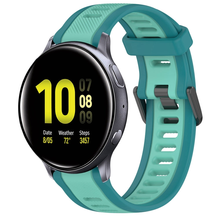 20mm Two Color Textured Silicone Watch Band, For Samsung  Galaxy Watch 4 Classic 42mm, For Samsung Galaxy Watch Active 2 44mm