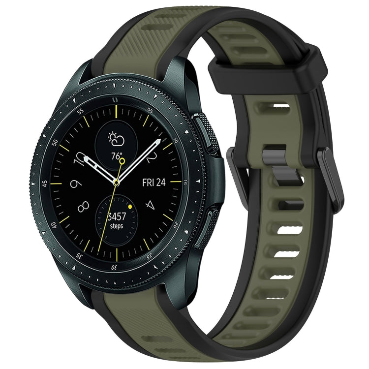 20mm Two Color Textured Silicone Watch Band, For Samsung Galaxy Watch Active 2 40mm, For Samsung Galaxy Watch 42mm
