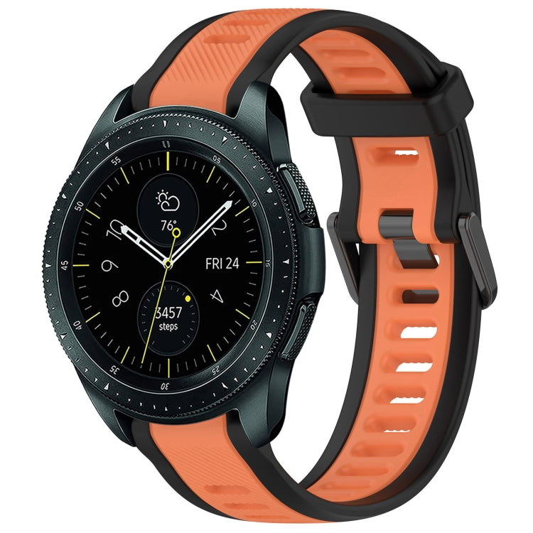 20mm Two Color Textured Silicone Watch Band, For Samsung Galaxy Watch Active 2 40mm, For Samsung Galaxy Watch 42mm