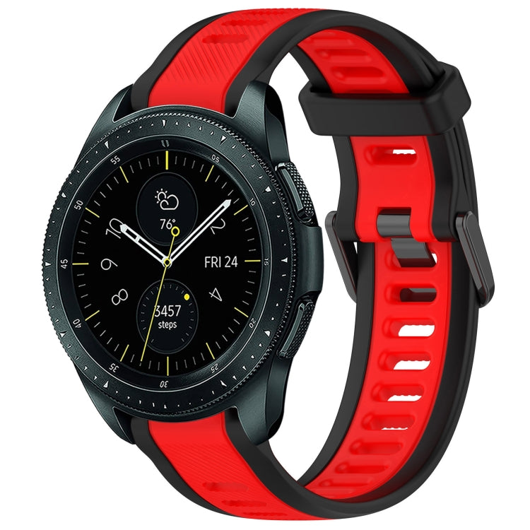 20mm Two Color Textured Silicone Watch Band, For Samsung Galaxy Watch Active 2 40mm, For Samsung Galaxy Watch 42mm