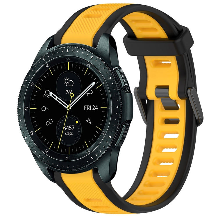 20mm Two Color Textured Silicone Watch Band, For Samsung Galaxy Watch Active 2 40mm, For Samsung Galaxy Watch 42mm