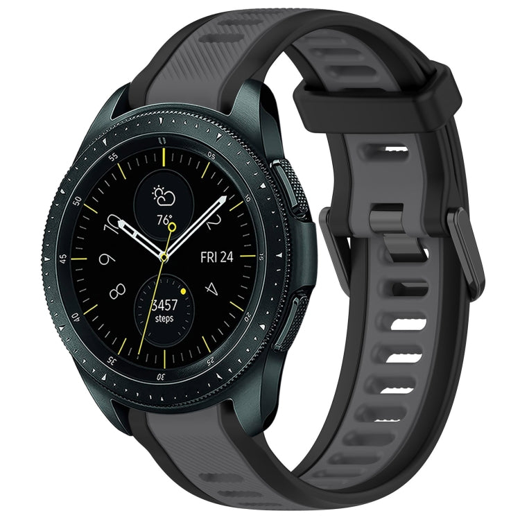 20mm Two Color Textured Silicone Watch Band, For Samsung Galaxy Watch Active 2 40mm, For Samsung Galaxy Watch 42mm