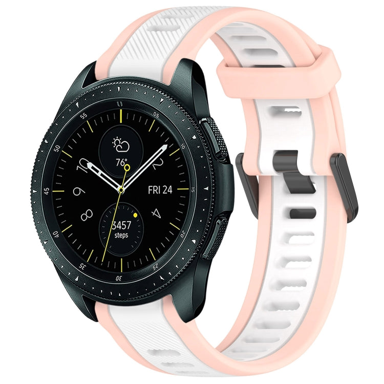 20mm Two Color Textured Silicone Watch Band, For Samsung Galaxy Watch Active 2 40mm, For Samsung Galaxy Watch 42mm