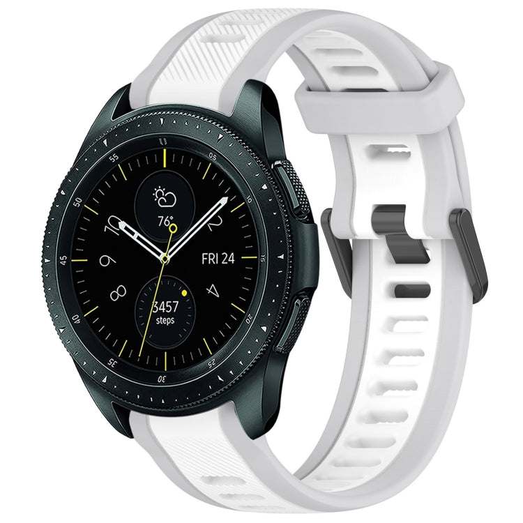 20mm Two Color Textured Silicone Watch Band, For Samsung Galaxy Watch Active 2 40mm, For Samsung Galaxy Watch 42mm