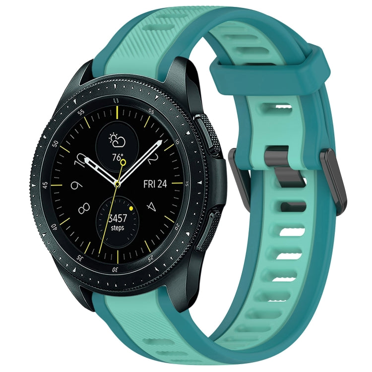 20mm Two Color Textured Silicone Watch Band, For Samsung Galaxy Watch Active 2 40mm, For Samsung Galaxy Watch 42mm