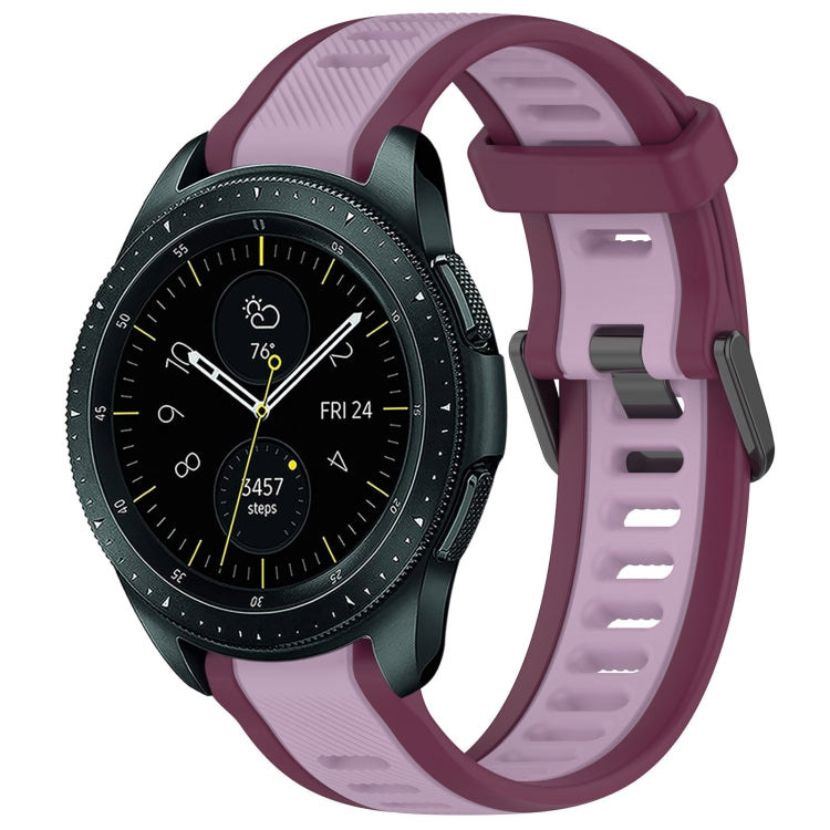 20mm Two Color Textured Silicone Watch Band, For Samsung Galaxy Watch Active 2 40mm, For Samsung Galaxy Watch 42mm