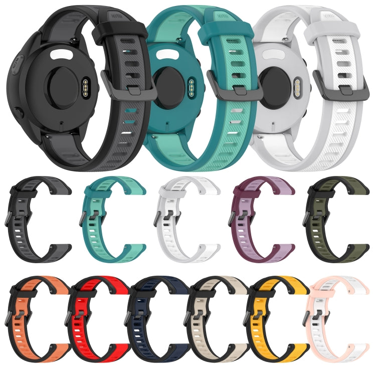 20mm Two Color Textured Silicone Watch Band, For Samsung Galaxy watch 5 Pro Golf Edition, For Samsung Galaxy watch 5 Golf Edition