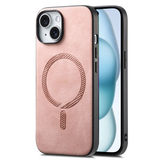 Solid Color Retro Magsafe PU Back Cover Phone Case