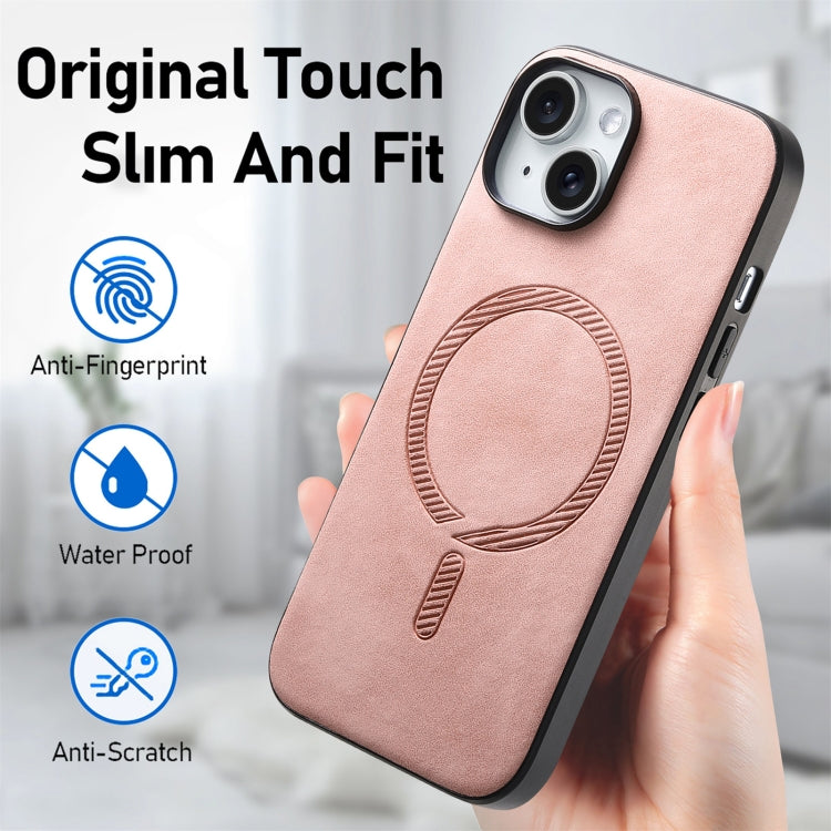 Solid Color Retro Magsafe PU Back Cover Phone Case