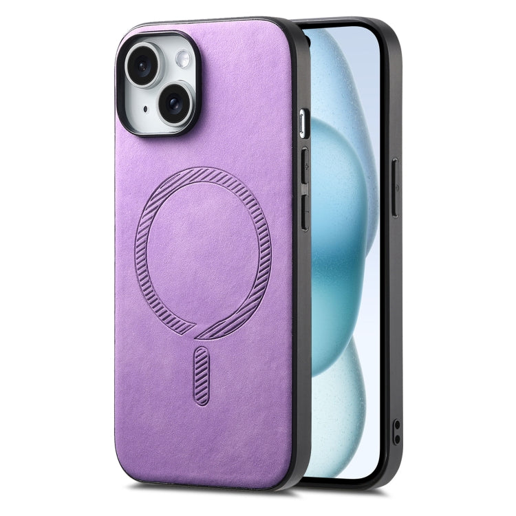 Solid Color Retro Magsafe PU Back Cover Phone Case