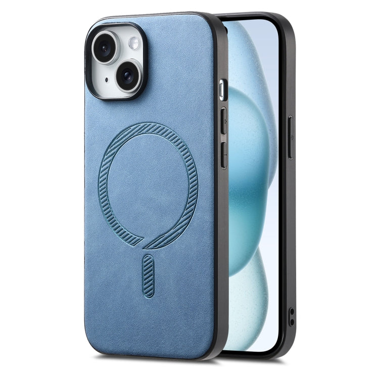 Solid Color Retro Magsafe PU Back Cover Phone Case
