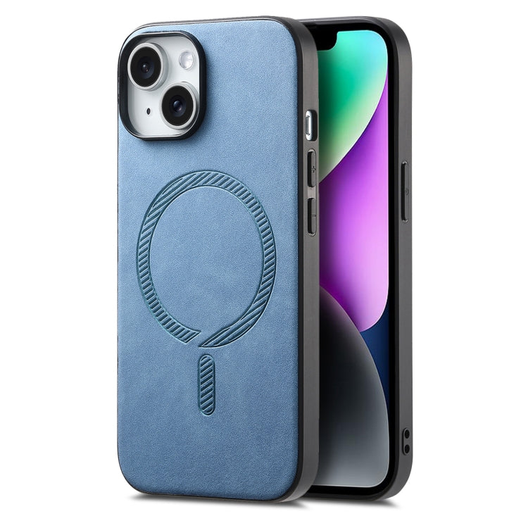 Solid Color Retro Magsafe PU Back Cover Phone Case