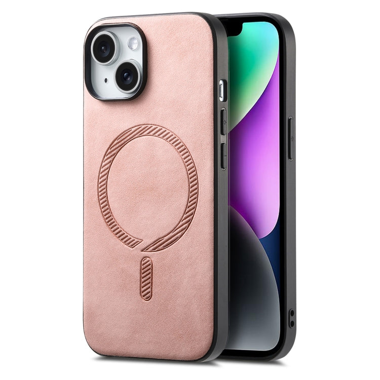Solid Color Retro Magsafe PU Back Cover Phone Case