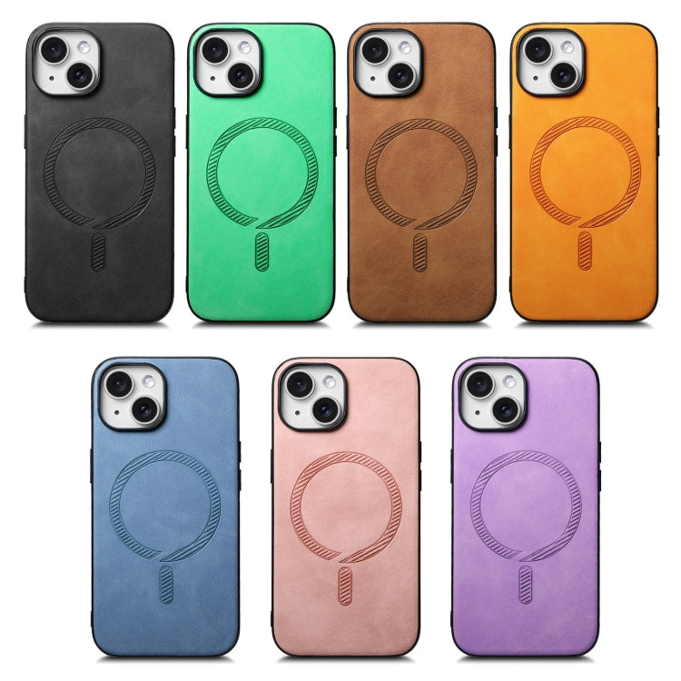 Solid Color Retro Magsafe PU Back Cover Phone Case, For iPhone 15 Pro Max, For iPhone 15 Pro, For iPhone 15 Plus, For iPhone 15