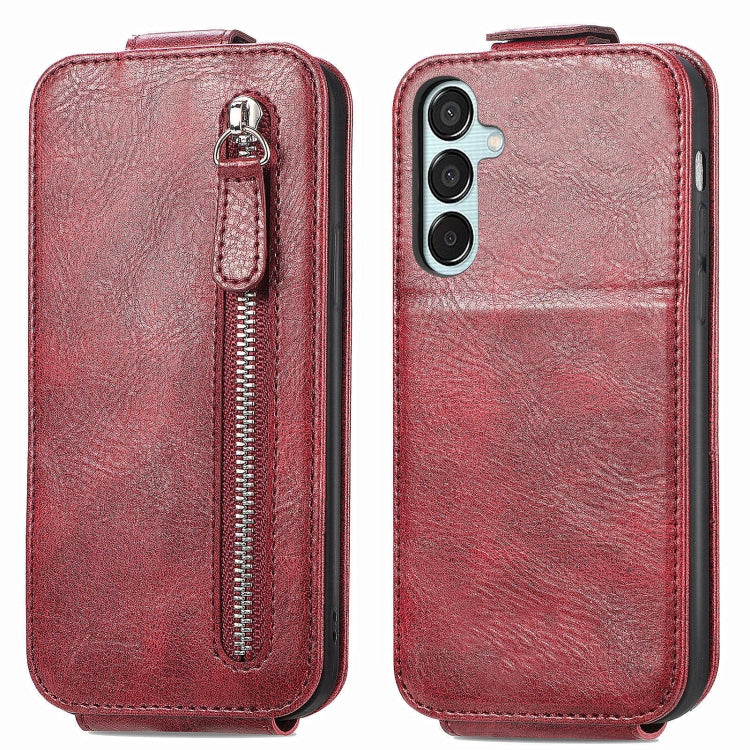 Zipper Wallet Vertical Flip Leather Phone Case, For Samsung Galaxy A06, For Samsung Galaxy S24 FE 5G, For Samsung Galaxy M35, For Samsung Galaxy M15, For Samsung Galaxy A15, For Samsung Galaxy S24 Ultra 5G, For Samsung Galaxy S24+ 5G