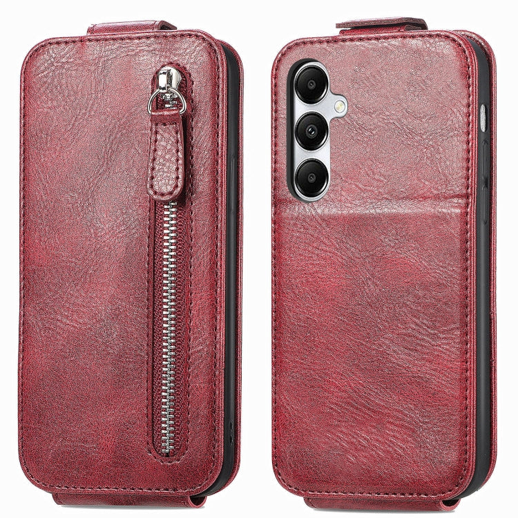 Zipper Wallet Vertical Flip Leather Phone Case, For Samsung Galaxy A06, For Samsung Galaxy S24 FE 5G, For Samsung Galaxy M35, For Samsung Galaxy M15, For Samsung Galaxy A15, For Samsung Galaxy S24 Ultra 5G, For Samsung Galaxy S24+ 5G