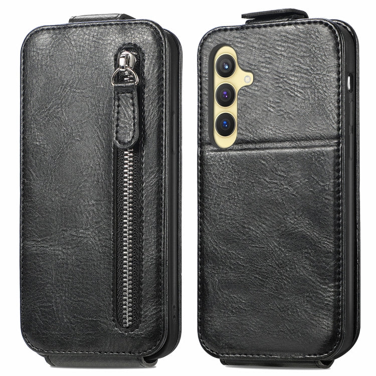 Zipper Wallet Vertical Flip Leather Phone Case, For Samsung Galaxy A06, For Samsung Galaxy S24 FE 5G, For Samsung Galaxy M35, For Samsung Galaxy M15, For Samsung Galaxy A15, For Samsung Galaxy S24 Ultra 5G, For Samsung Galaxy S24+ 5G