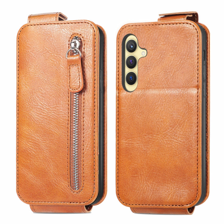 Zipper Wallet Vertical Flip Leather Phone Case, For Samsung Galaxy A06, For Samsung Galaxy S24 FE 5G, For Samsung Galaxy M35, For Samsung Galaxy M15, For Samsung Galaxy A15, For Samsung Galaxy S24 Ultra 5G, For Samsung Galaxy S24+ 5G