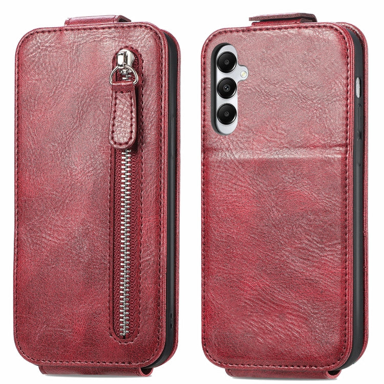 Zipper Wallet Vertical Flip Leather Phone Case, For Samsung Galaxy A05, For Samsung Galaxy A05s, For Samsung Galaxy M14, For Samsung Galaxy XCover 5