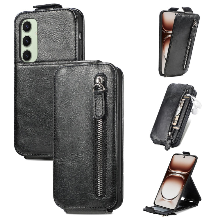 Zipper Wallet Vertical Flip Leather Phone Case, For Samsung Galaxy A06, For Samsung Galaxy S24 FE 5G, For Samsung Galaxy M35, For Samsung Galaxy M15, For Samsung Galaxy A15, For Samsung Galaxy S24 Ultra 5G, For Samsung Galaxy S24+ 5G