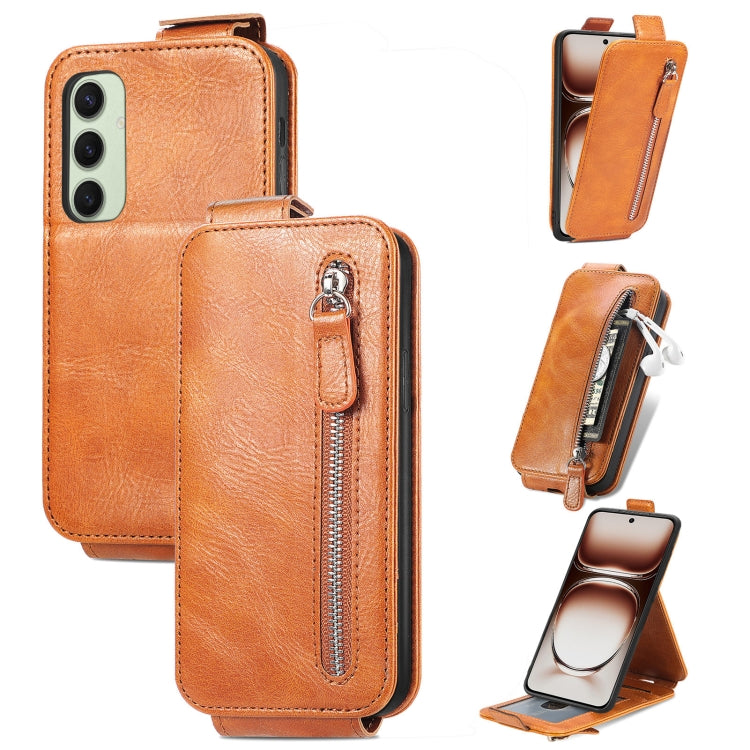 Zipper Wallet Vertical Flip Leather Phone Case, For Samsung Galaxy A06, For Samsung Galaxy S24 FE 5G, For Samsung Galaxy M35, For Samsung Galaxy M15, For Samsung Galaxy A15, For Samsung Galaxy S24 Ultra 5G, For Samsung Galaxy S24+ 5G