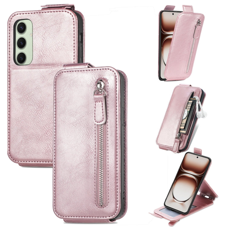 Zipper Wallet Vertical Flip Leather Phone Case, For Samsung Galaxy A06, For Samsung Galaxy S24 FE 5G, For Samsung Galaxy M35, For Samsung Galaxy M15, For Samsung Galaxy A15, For Samsung Galaxy S24 Ultra 5G, For Samsung Galaxy S24+ 5G