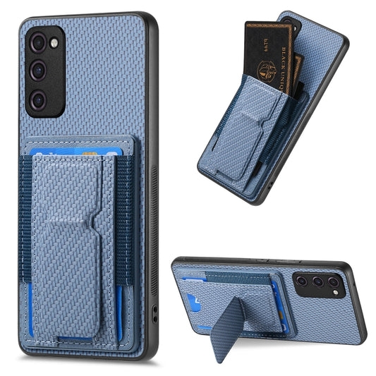 Carbon Fiber Fold Stand Elastic Card Bag Phone Case, For Samsung Galaxy S23 FE 5G, For Samsung Galaxy A34 5G, For Samsung Galaxy A54 5G, For Samsung Galaxy A04e