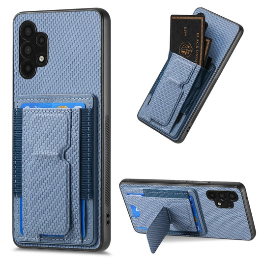 Carbon Fiber Fold Stand Elastic Card Bag Phone Case, For Samsung Galaxy A32 5G, For Samsung Galaxy S21 5G, For Samsung Galaxy S21+ 5G, For Samsung Galaxy S21 Ultra 5G
